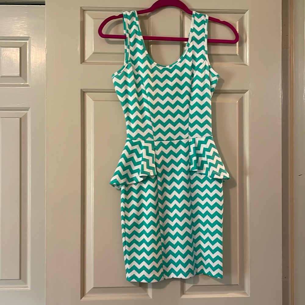 Chevron Peplum Dress